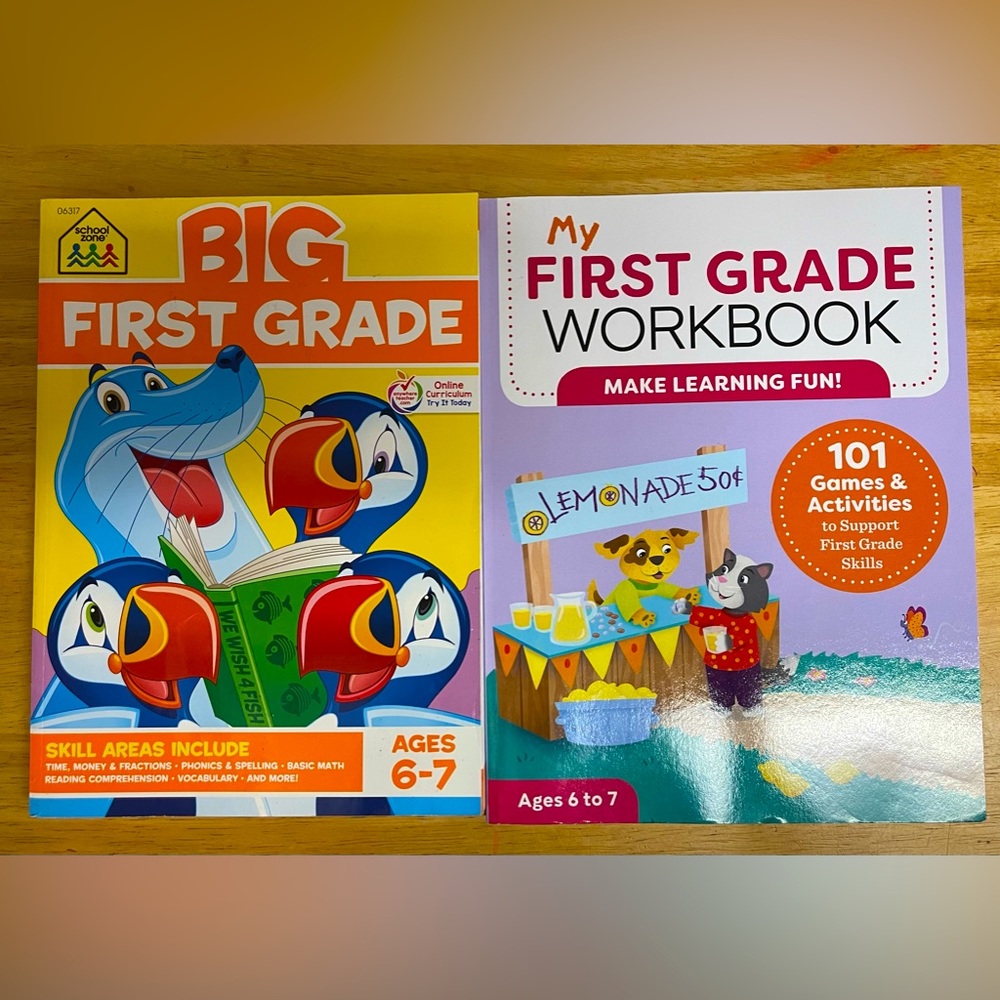 School Zone Big First Grade & My First Grade WorkBook ages 6-7